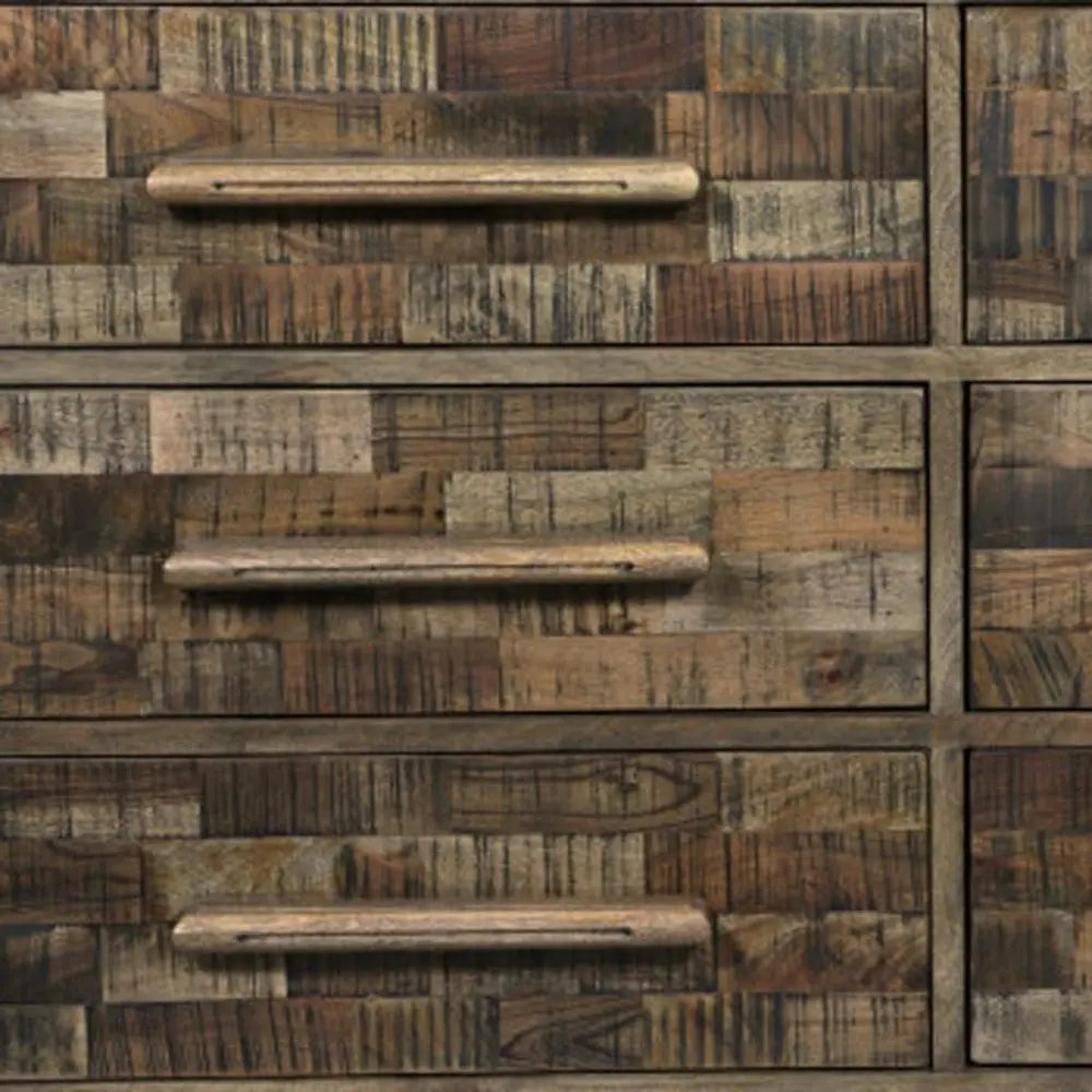 57" Brown Solid Wood Six Drawer Dresser - NOBLE HOME INTERIORS