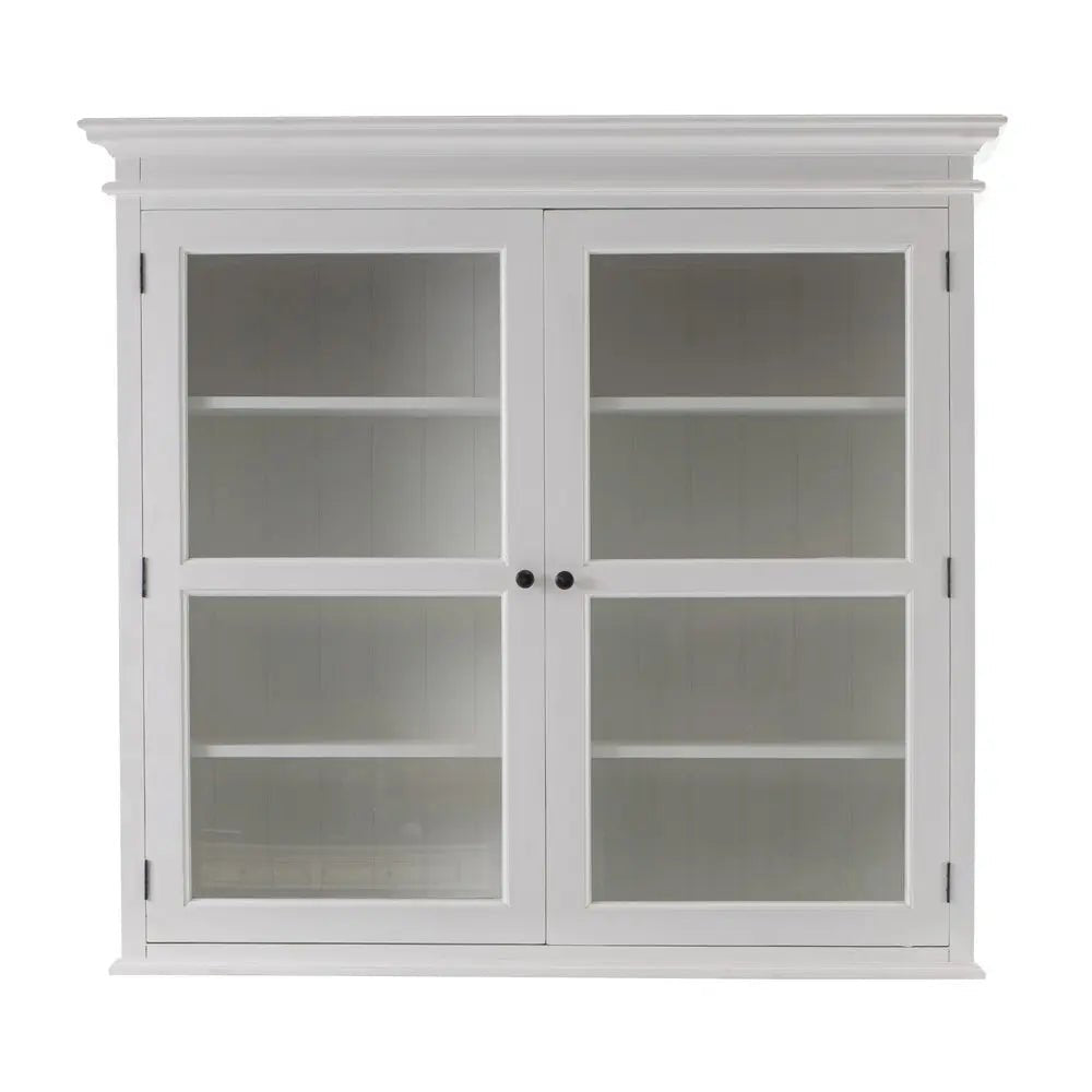 57" White Solid Wood Frame Dining Hutch With Twelve Shelves And Two Drawers - NOBLE HOME INTERIORS