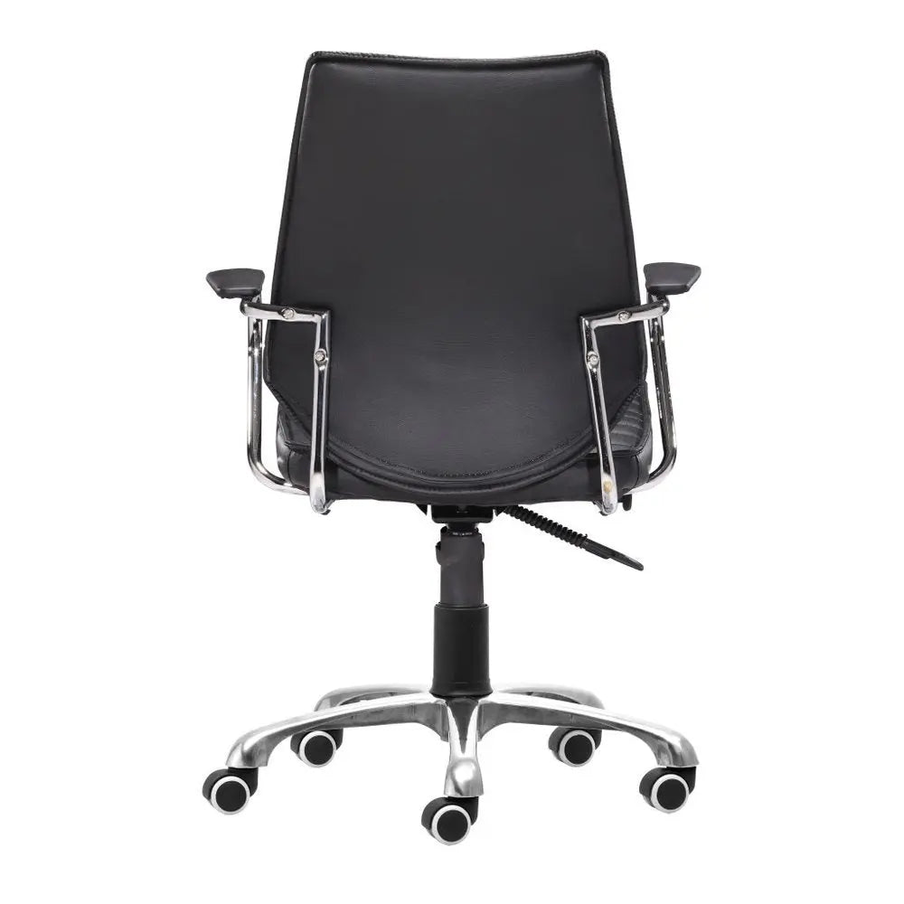Black and Silver Adjustable Height Swivel Rolling Office Chair HomeRoots