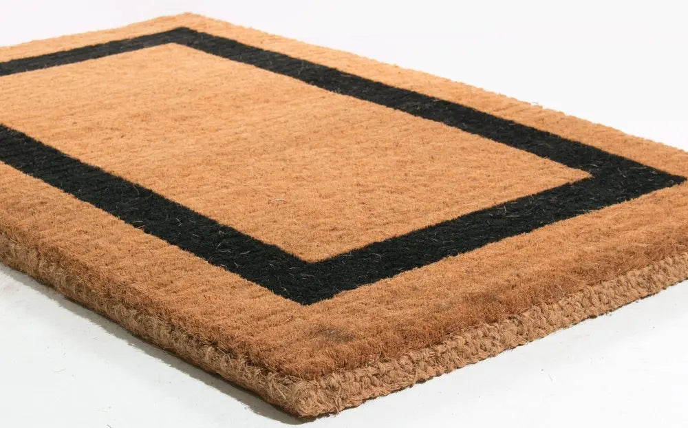 24" X 48" Brown and Black Coir Outdoor Door Mat HomeRoots