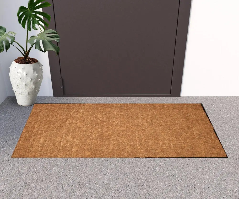 24" X 48" Brown and Black Coir Outdoor Door Mat HomeRoots