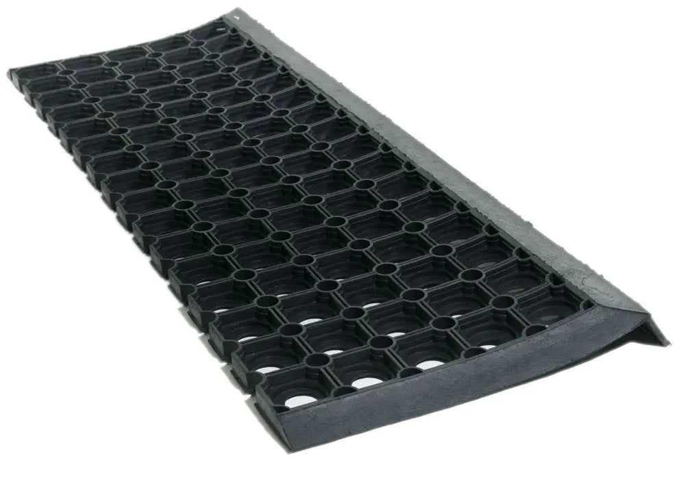 10" X 30" Black Rubber Outdoor Door Mat HomeRoots