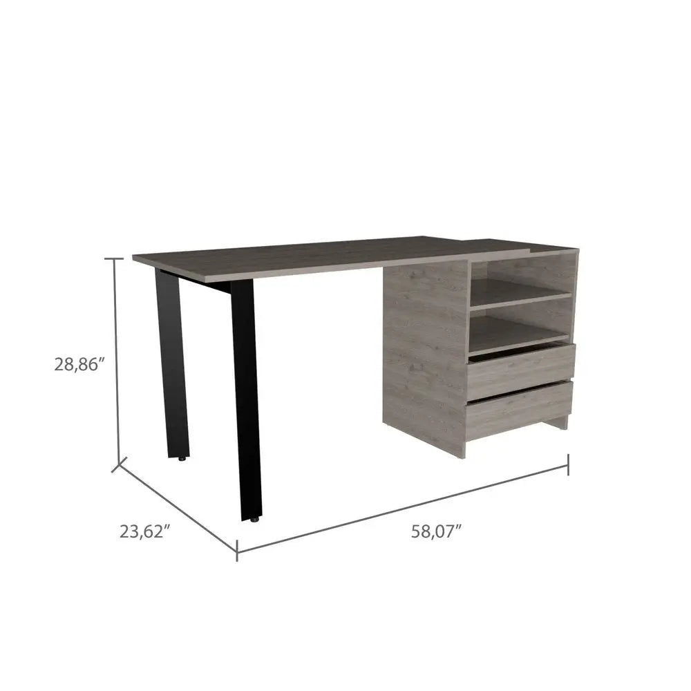 58" Light Gray Computer Desk - NOBLE HOME INTERIORS