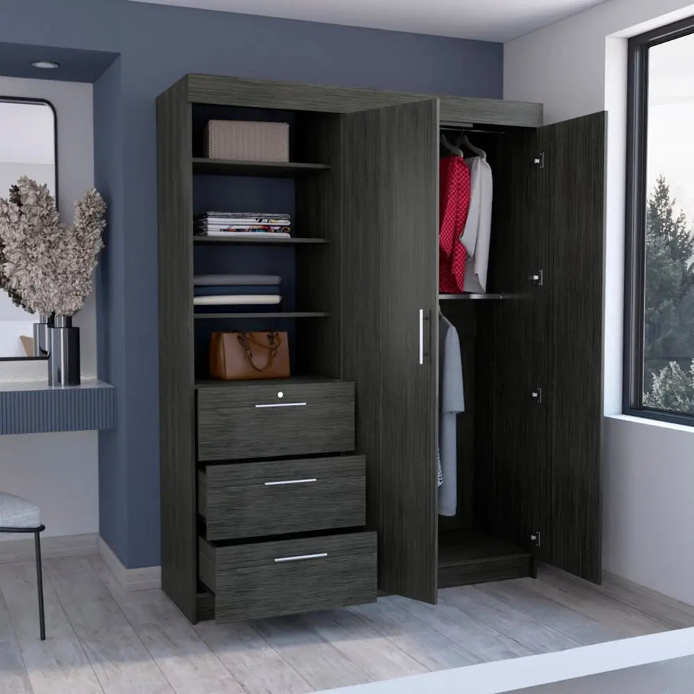 59" Gray Three Drawer Combo Dresser - NOBLE HOME INTERIORS