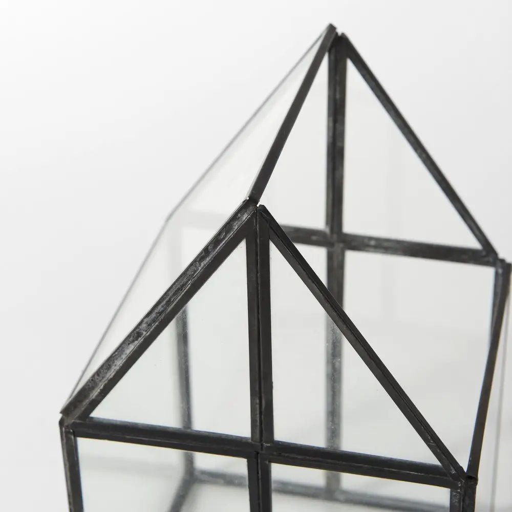 6" Black And Clear Glass And Metal Box - NOBLE HOME INTERIORS
