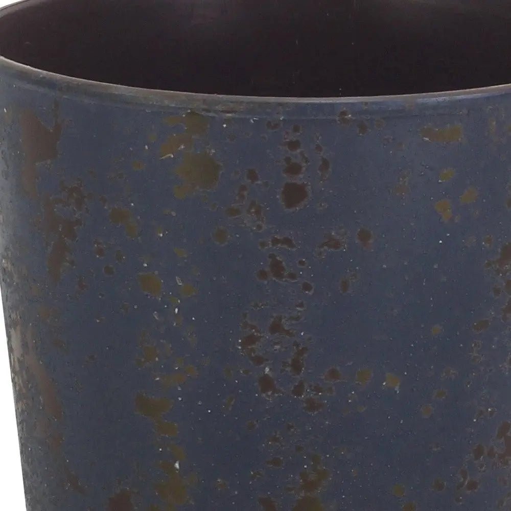 6" Blue Recycled Plastic Indoor Outdoor Round Pot Planter - NOBLE HOME INTERIORS