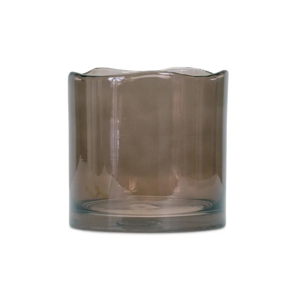 6" Brown Cylinder Glass Table Vase - NOBLE HOME INTERIORS