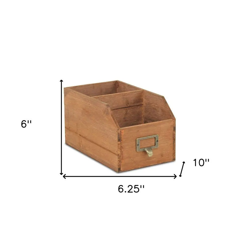 6" Brown Solid Wood Box - NOBLE HOME INTERIORS