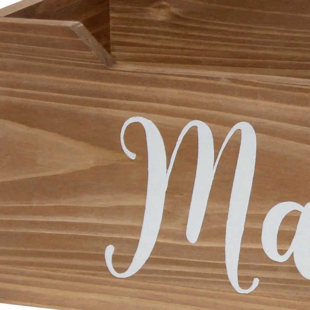 6" Brown Wood Desk Organizer - NOBLE HOME INTERIORS