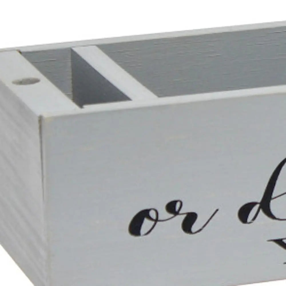 6" Gray Wood Desk Organizer - NOBLE HOME INTERIORS