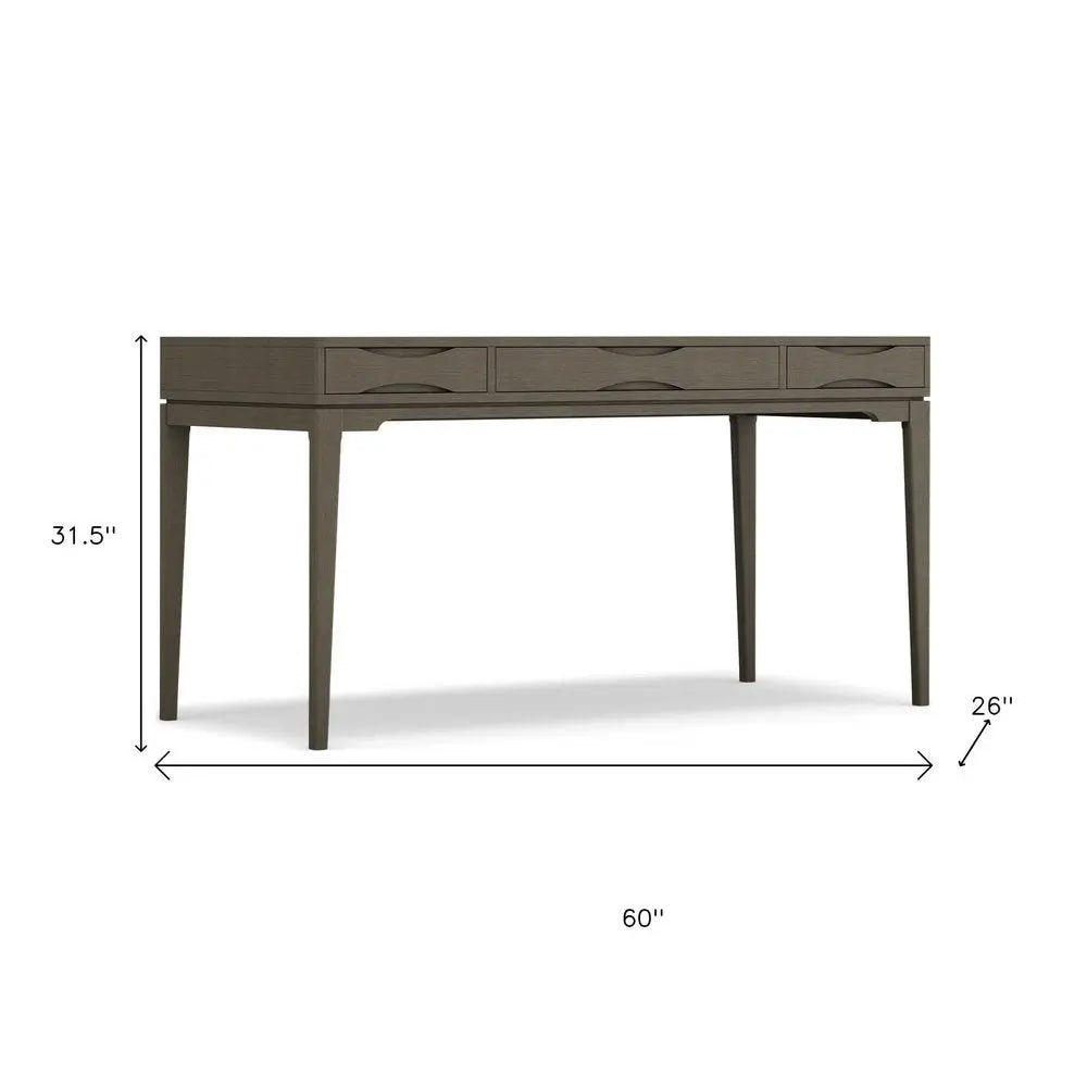 60" Gray Wood Computer Desk - NOBLE HOME INTERIORS