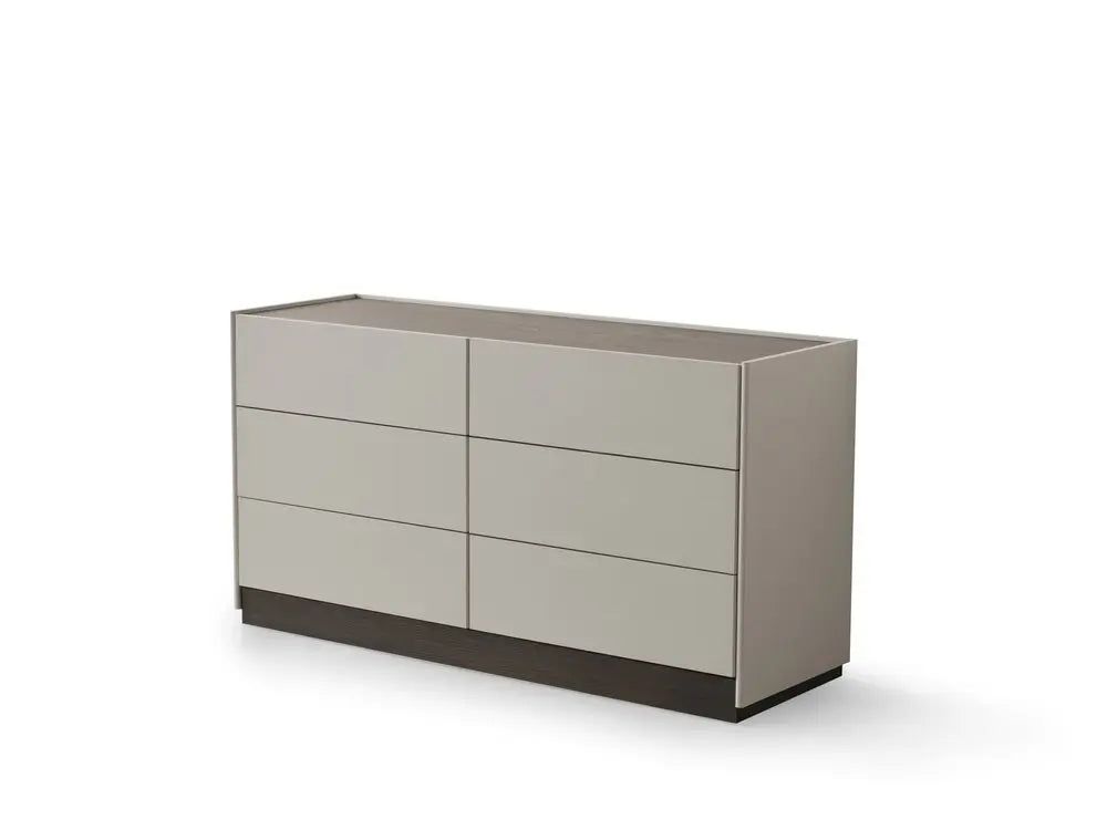 60" Gray Wood Six Drawer Double Dresser - NOBLE HOME INTERIORS