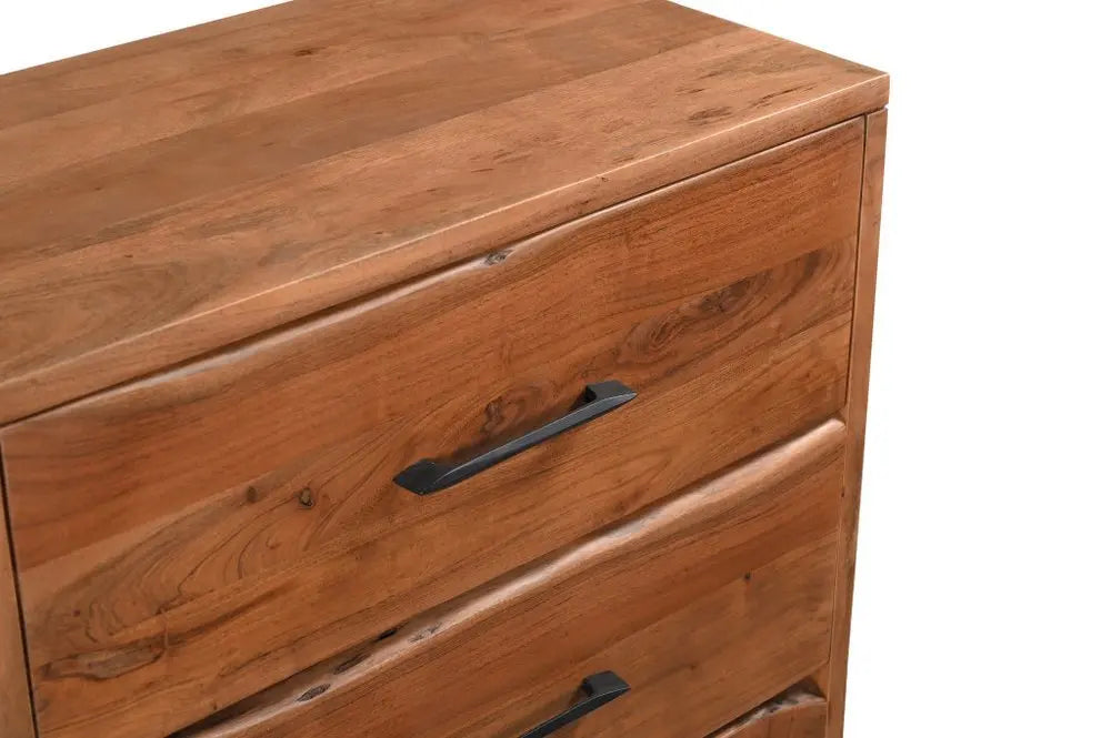 60" Natural Live Edge Solid Wood Six Drawer Double Dresser - NOBLE HOME INTERIORS