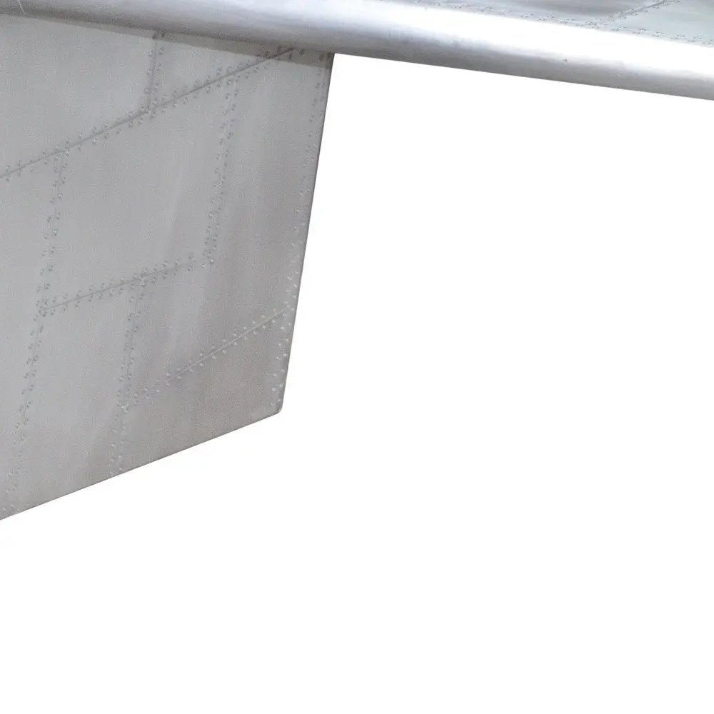 60" Silver Aluminum Writing Desk - NOBLE HOME INTERIORS