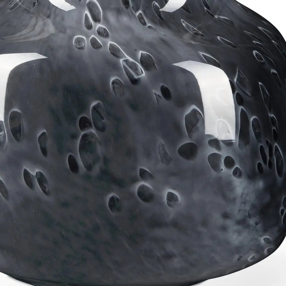 9" Black Mottled Round Glass Table Vase HomeRoots