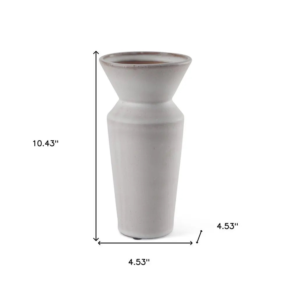 10" Cream Ceramic Table Vase HomeRoots