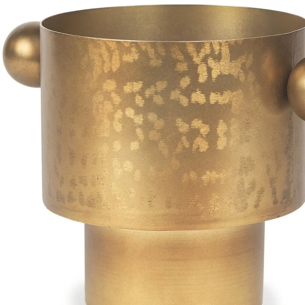 7" Gold Cast Iron Round Table Vase HomeRoots