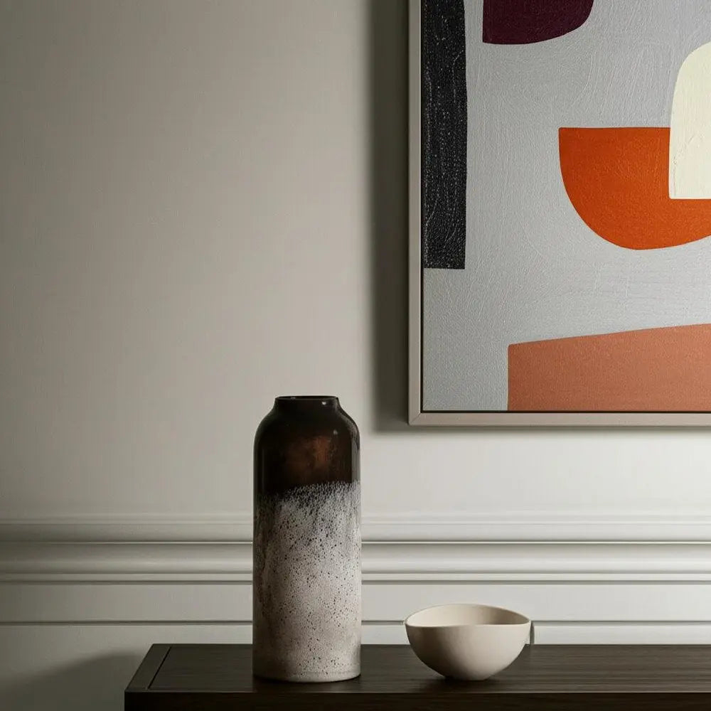 12" Black And Gray Glass Cylinder Table Vase HomeRoots