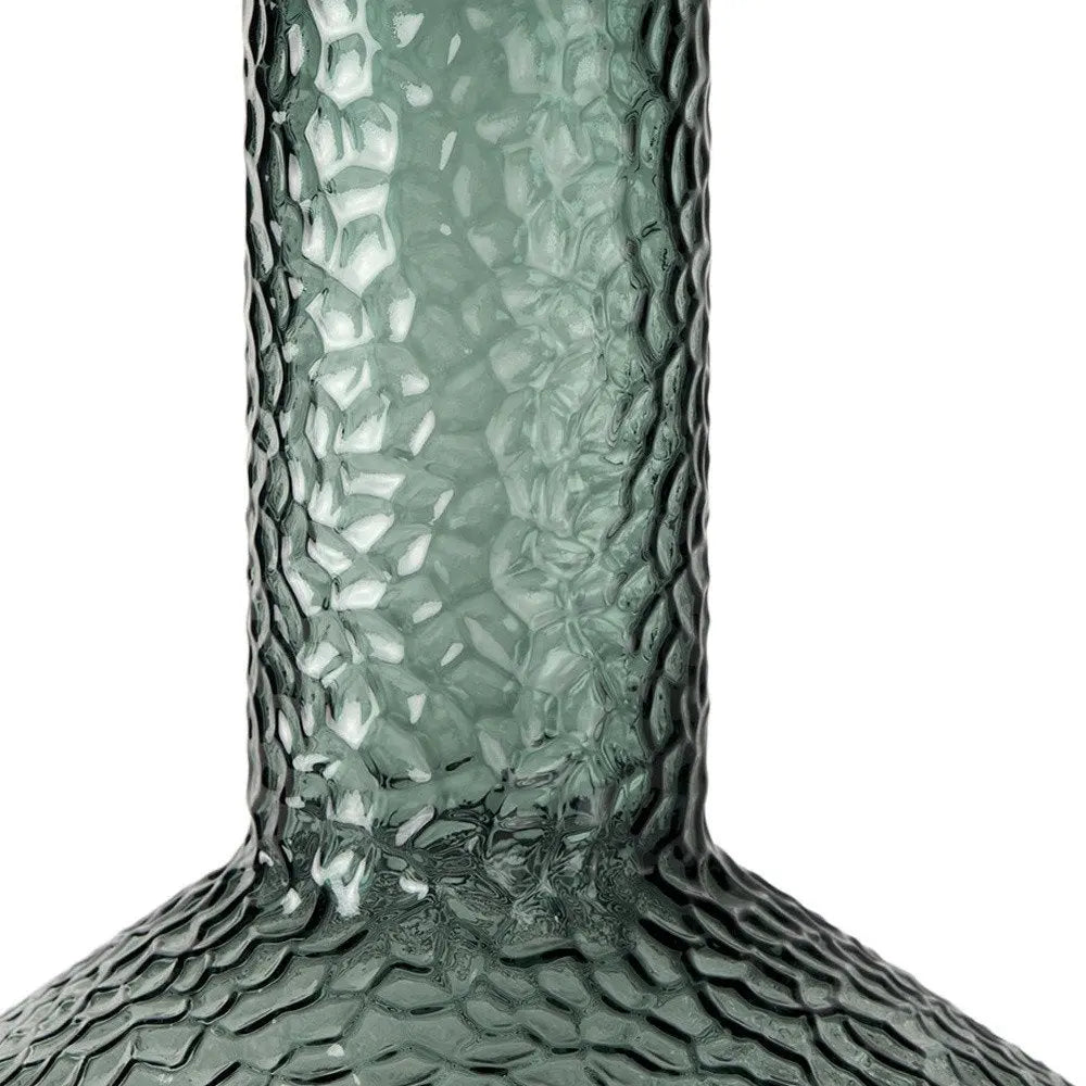 12" Green Faceted Glass Table Vase HomeRoots