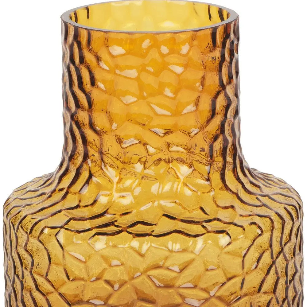 7" Amber Glass Faceted Table Vase HomeRoots