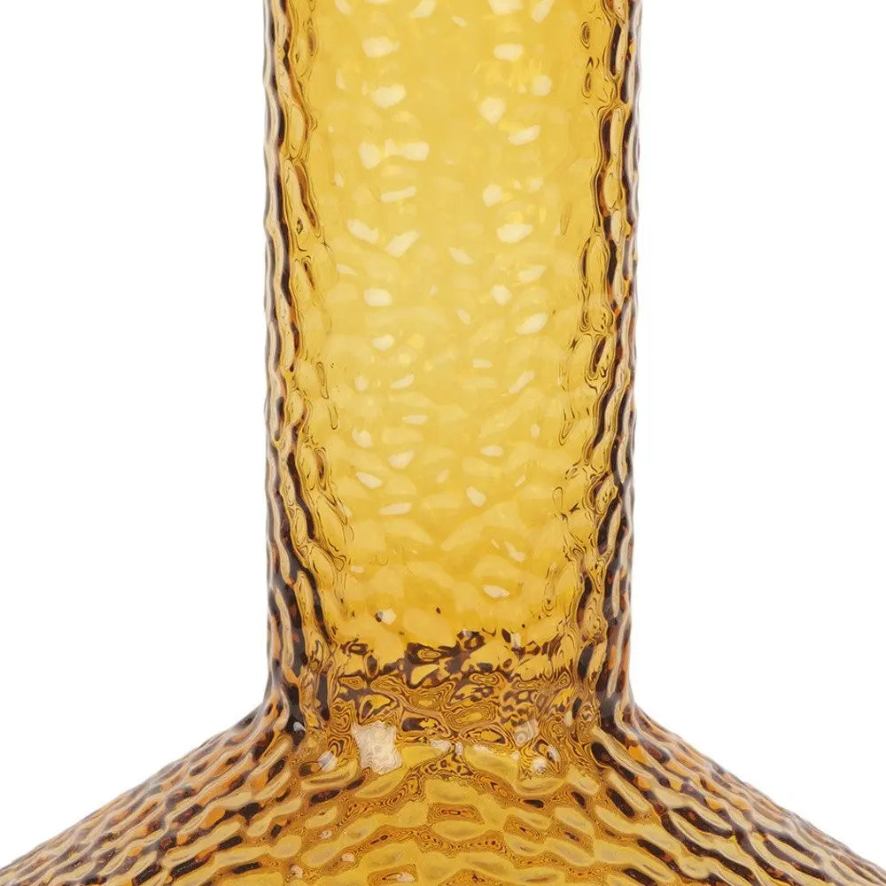 12" Amber Glass Faceted Table Vase HomeRoots