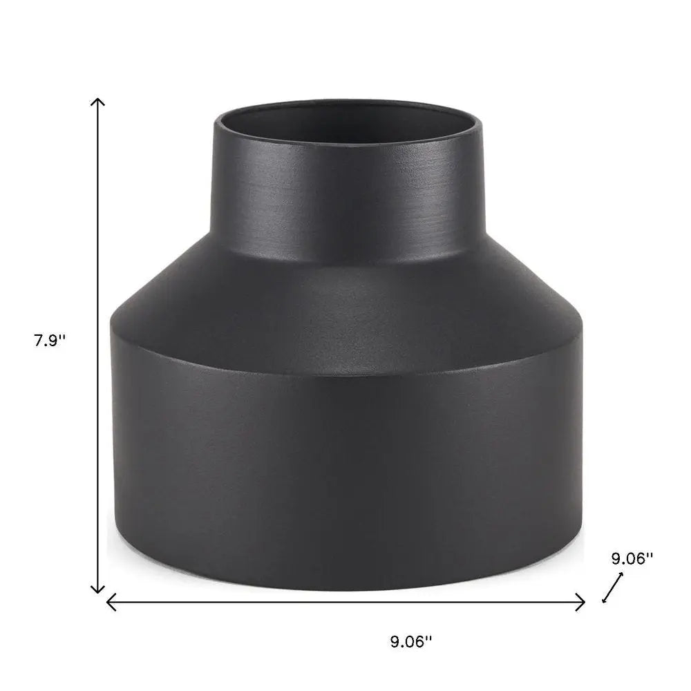 8" Black Tulip Metal Table Vase HomeRoots