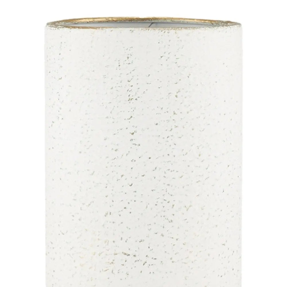 16" Off White And Gold Metal Cylinder Table Vase HomeRoots