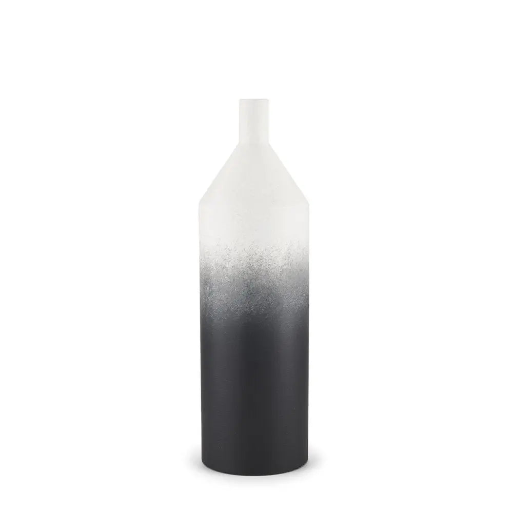 20" Black And White Ombre Metal Table Vase HomeRoots