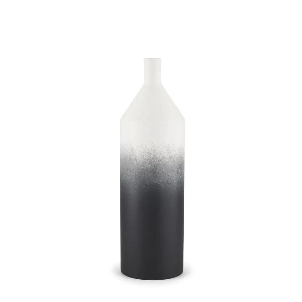 20" Black And White Ombre Metal Table Vase HomeRoots