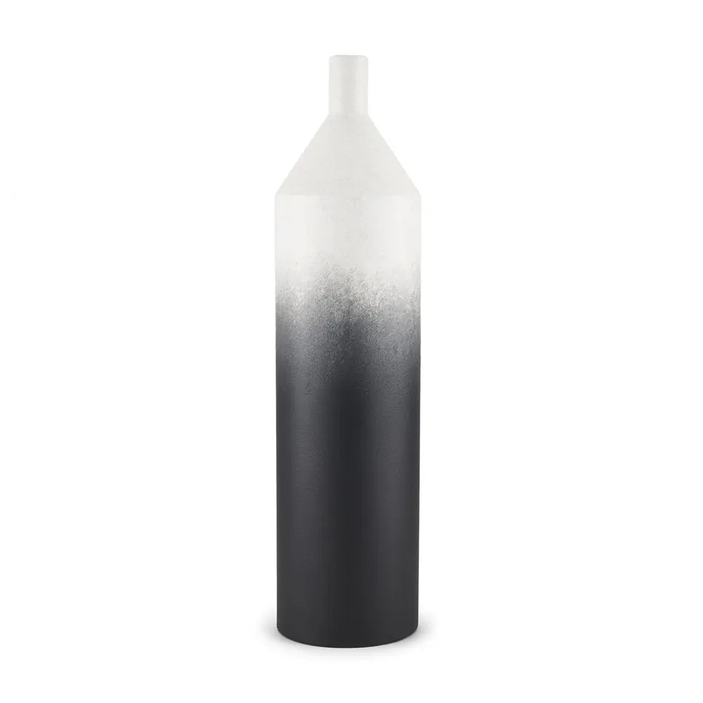 24" Black And White Ombre Metal Table Vase HomeRoots