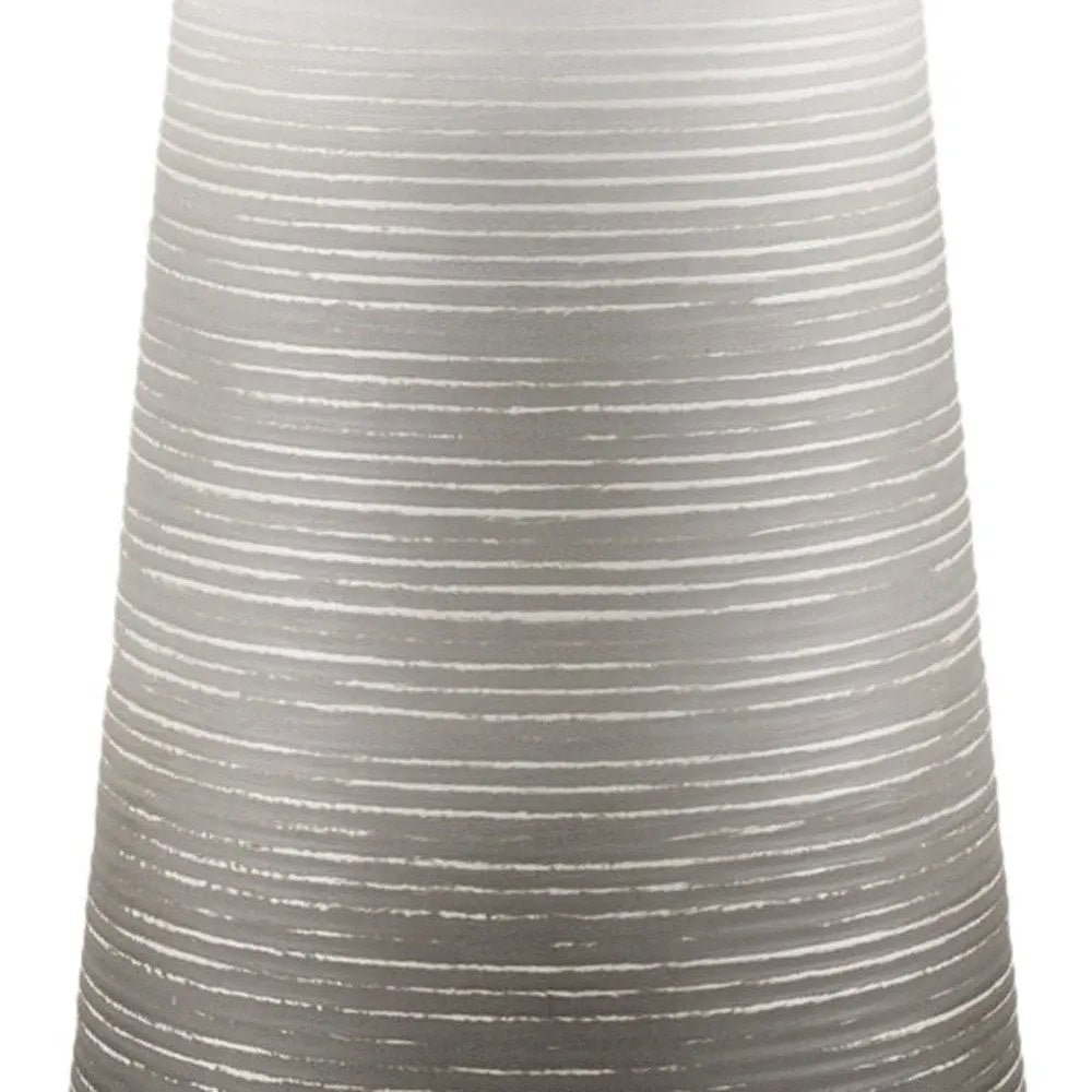 20" Gray And White Ombre Metal Table Vase HomeRoots