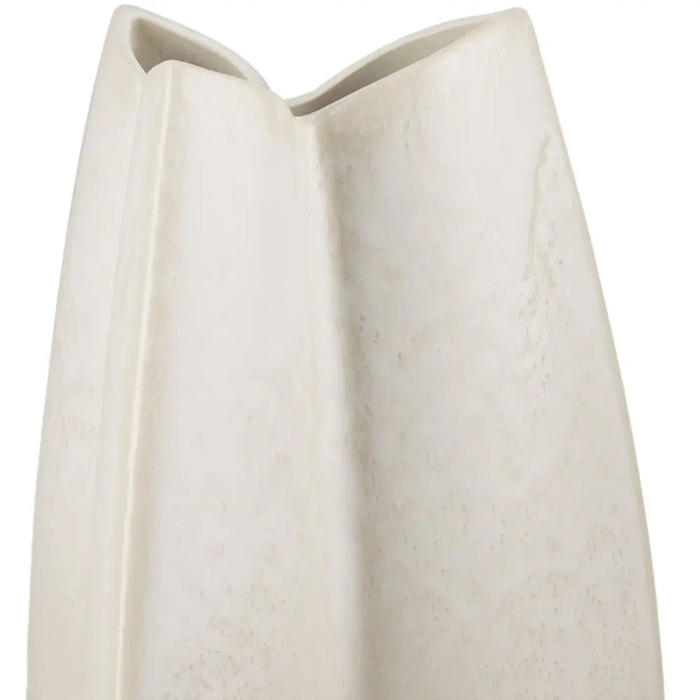 14" Cream And Beige Color Block Ceramic Table Vase HomeRoots