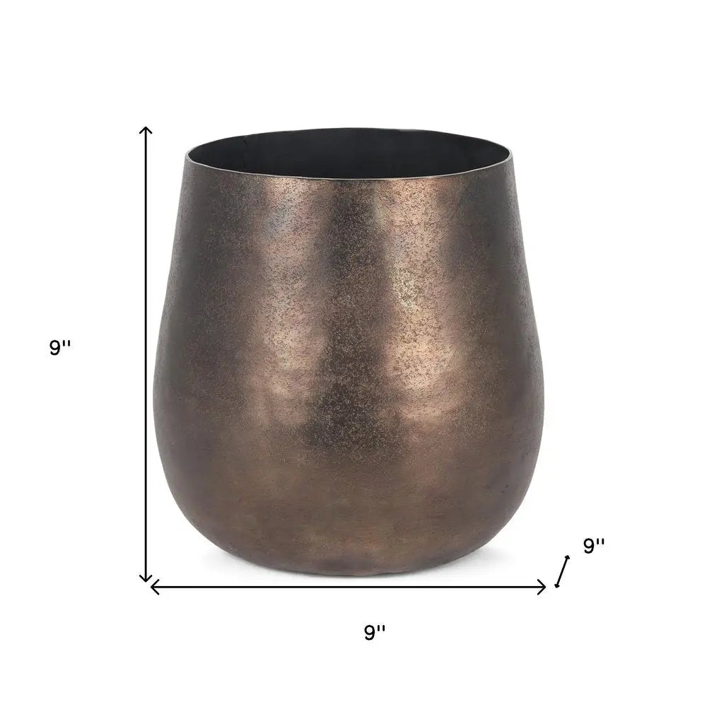 9" Antiqued Brass Aluminum Table Vase HomeRoots