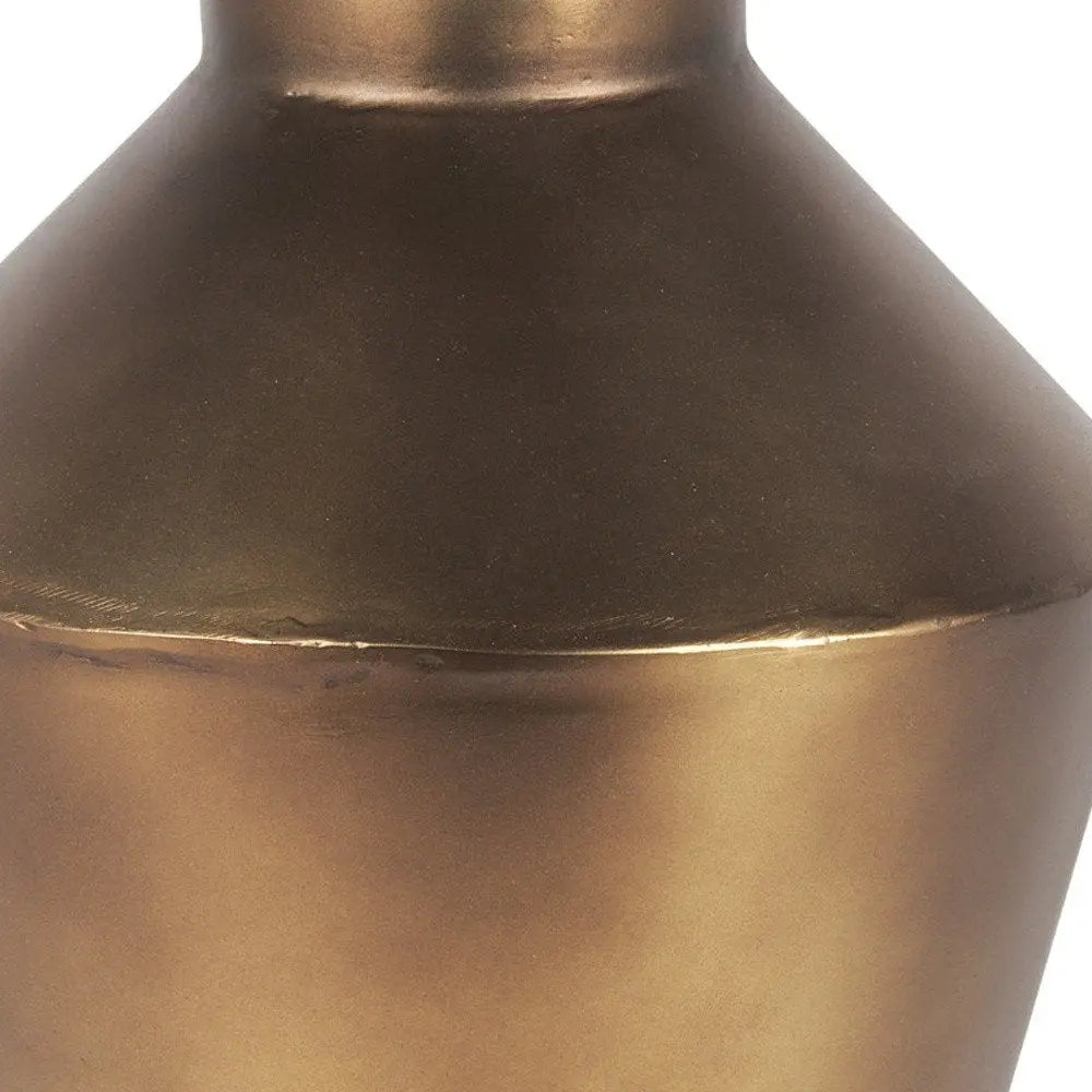 12" Antiqued Bronze Metal Trumpet Table Vase HomeRoots