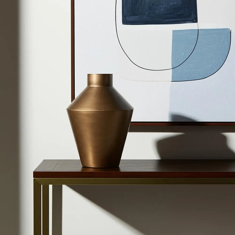 12" Antiqued Bronze Metal Trumpet Table Vase HomeRoots