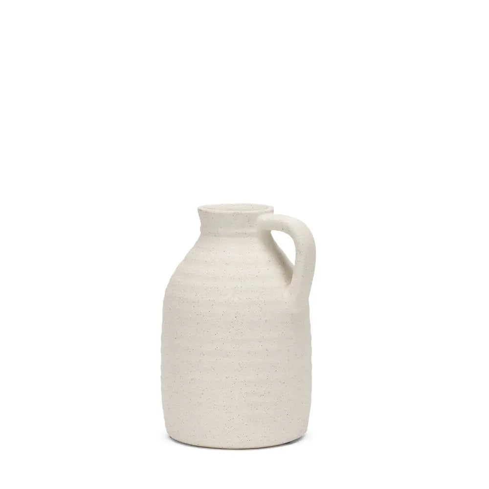 9" Off White Ceramic Jug Table Vase HomeRoots