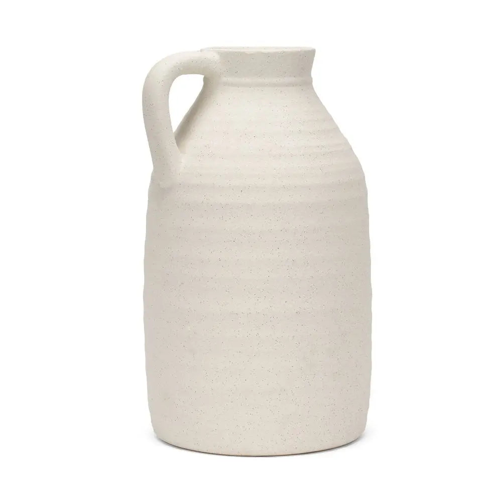 15" Off White Ceramic Jug Table Vase HomeRoots
