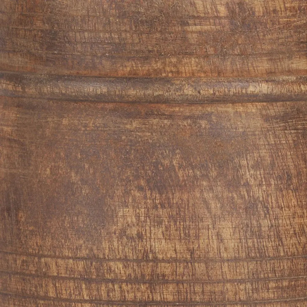 11" Brown Distressed Wood Cylinder Table Vase HomeRoots