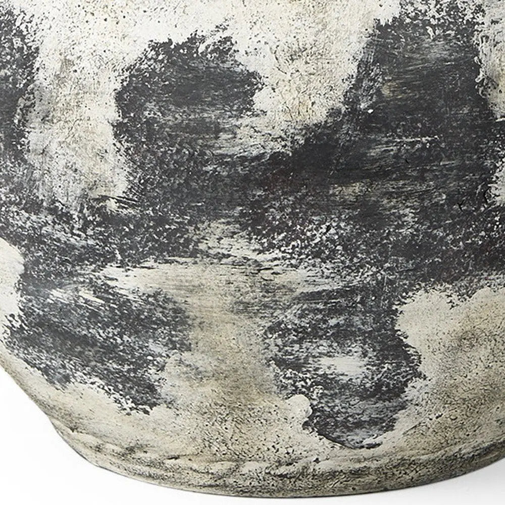 15" Black And White Ombre Amphora Ceramic Floor Vase HomeRoots