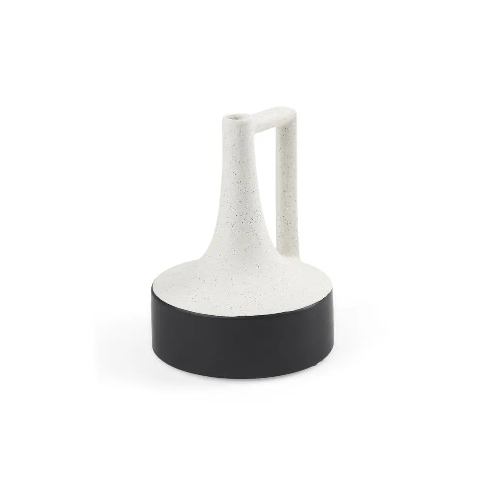 8" Black And White Ombre Ceramic Jug Vase HomeRoots