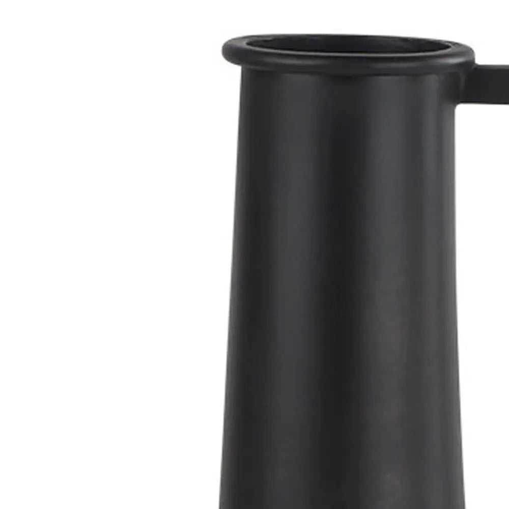 14" Black Metal Jug Vase HomeRoots