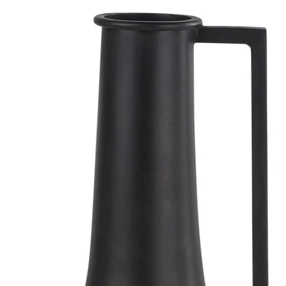 14" Black Metal Jug Vase HomeRoots