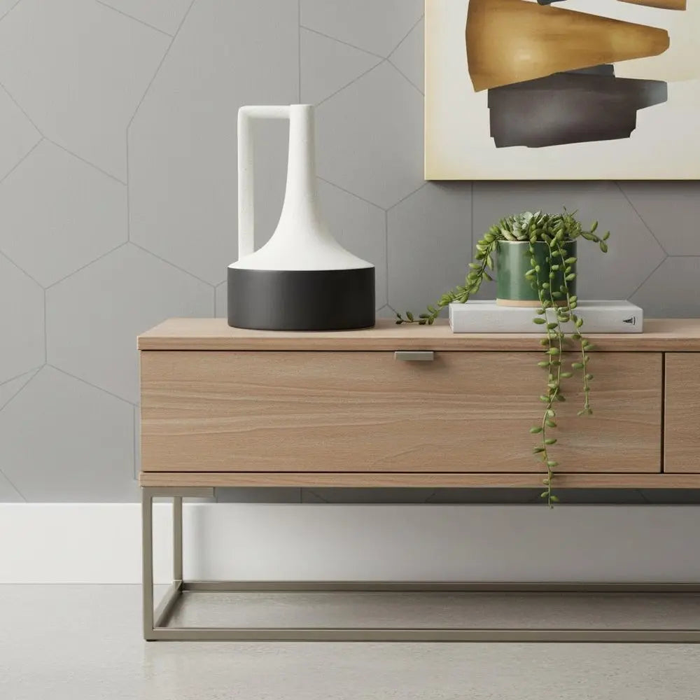 12" Black And White Ombre Ceramic Jug Vase HomeRoots