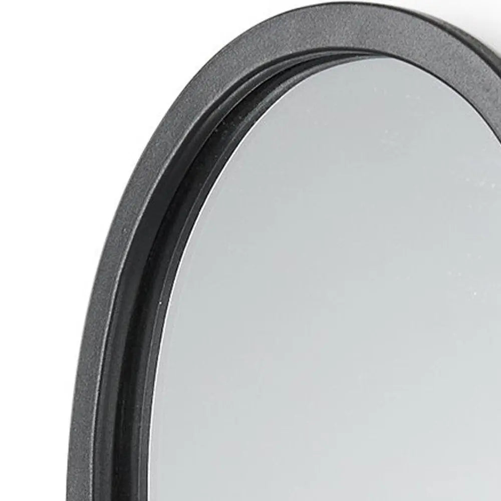 19" Black And Clear Glass Bottle Metal And Mirrored Glass Oval Wall Vase HomeRoots