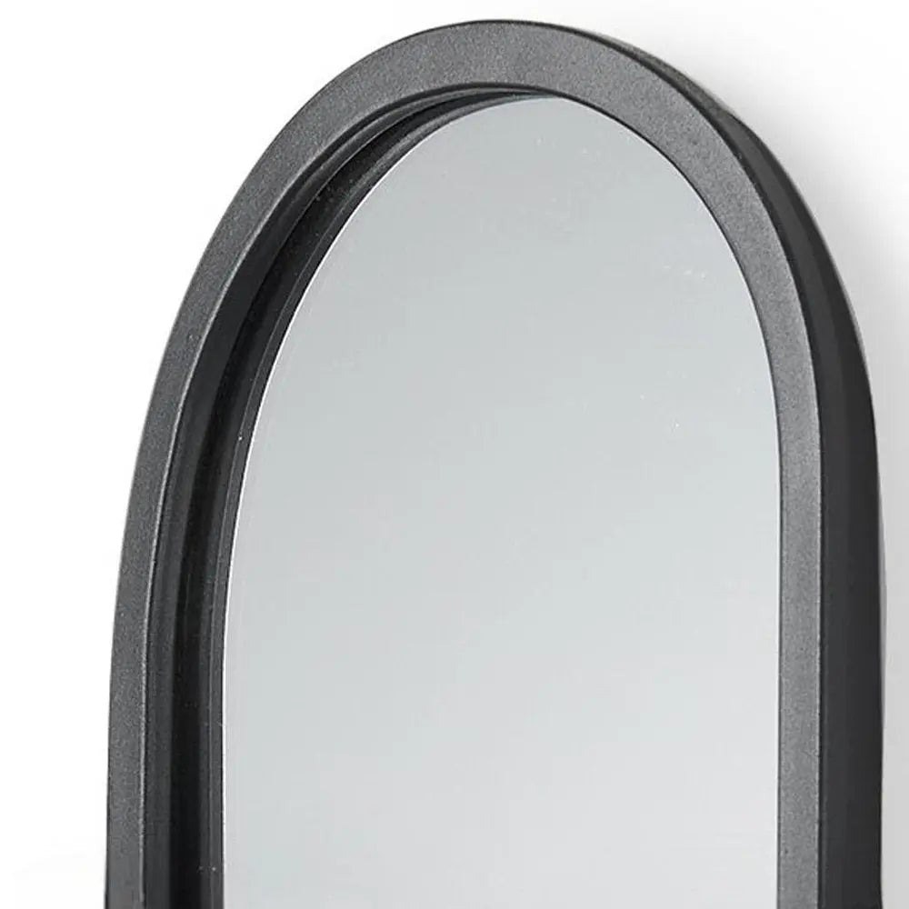 19" Black And Clear Glass Bottle Metal And Mirrored Glass Oval Wall Vase HomeRoots