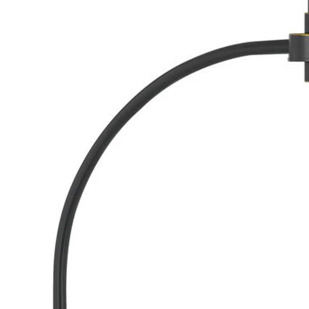 68" Bronze Metal Reading Floor Lamp With Off White Fabric Empire Shade HomeRoots