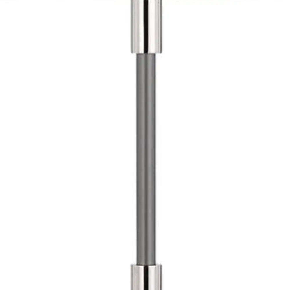 60" Silver Metal Floor Lamp With White Fabric Drum Shade HomeRoots