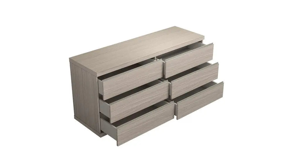 63" Beige Wood Six Drawer Double Dresser - NOBLE HOME INTERIORS