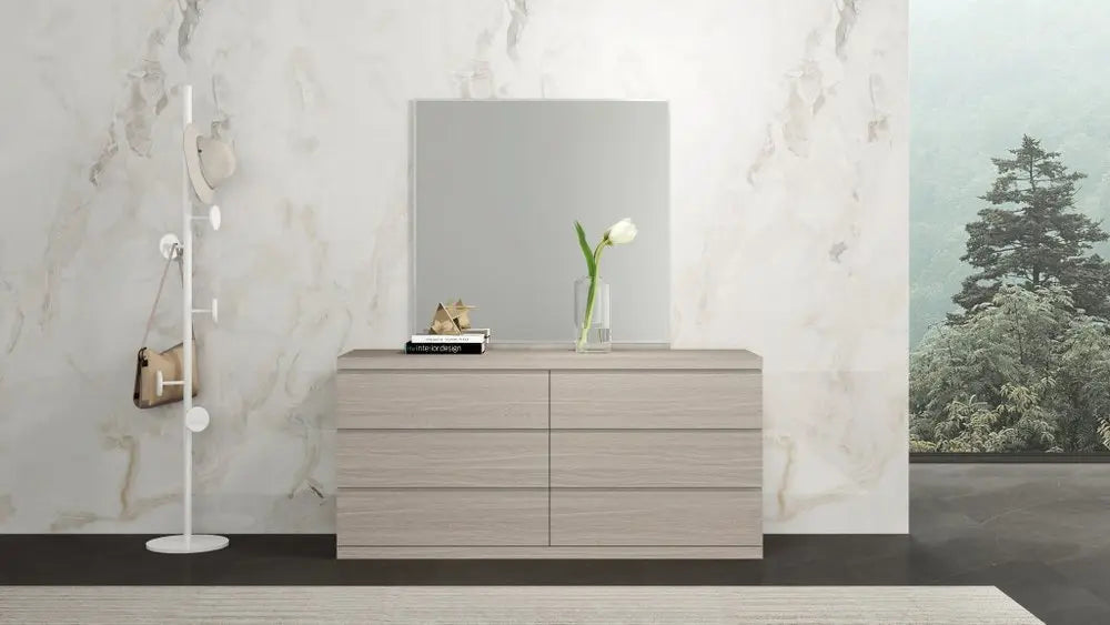 63" Beige Wood Six Drawer Double Dresser - NOBLE HOME INTERIORS