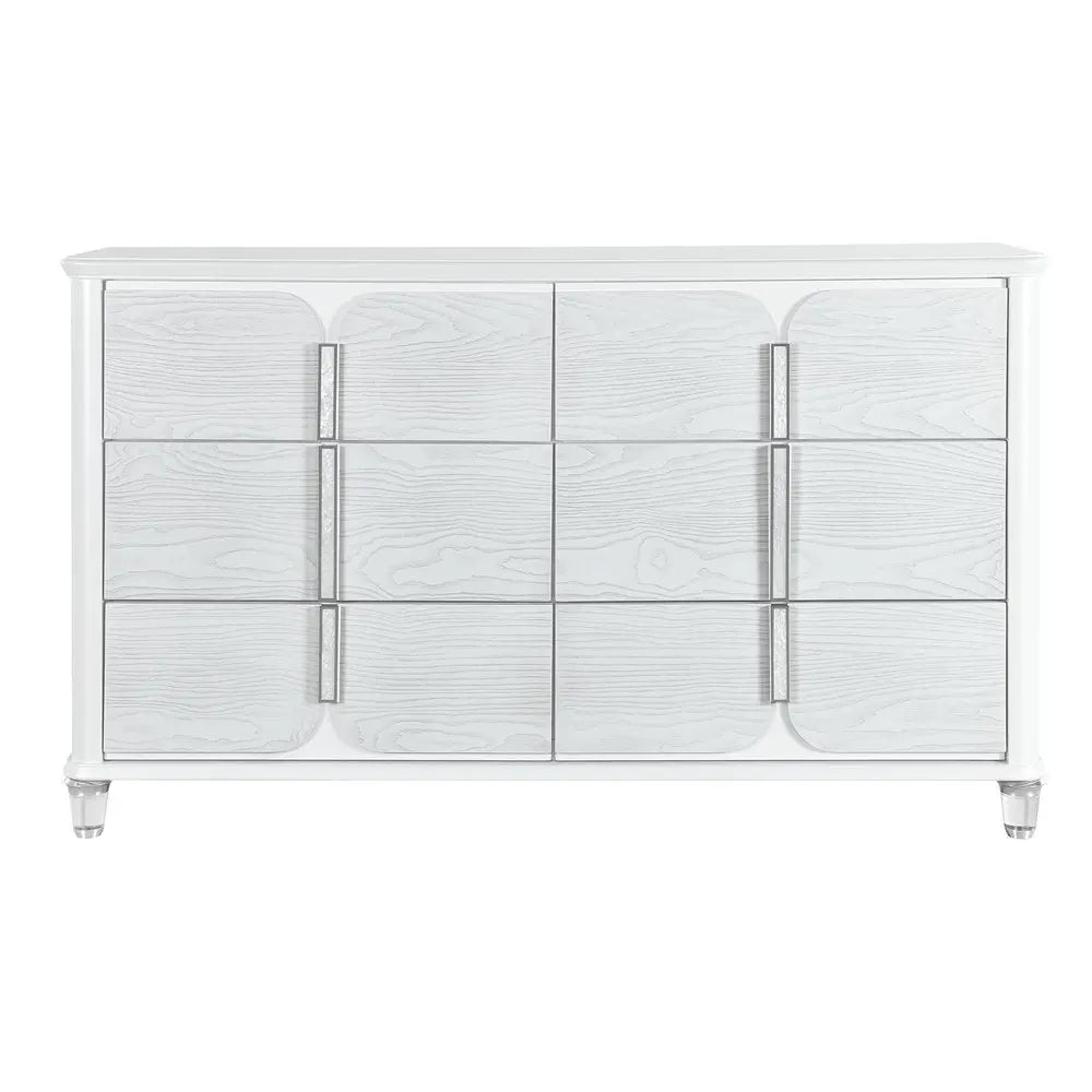 63" Gray Wood Six Drawer Double Dresser - NOBLE HOME INTERIORS
